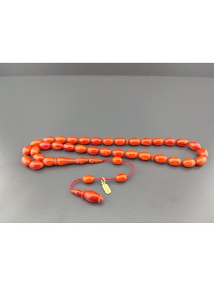 İskeçe Tesbih Selim Canlı Usta Eseri Çift Zımpara Çift Cilalı Sıkma Kehribar Sertifikalı 10286
