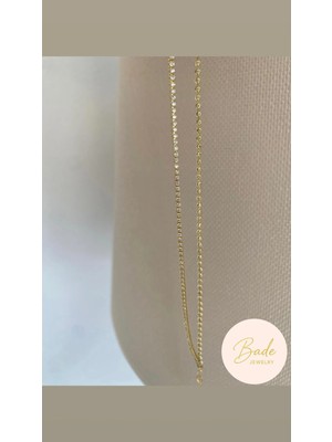 Bade Jewelry Fully Design Gold 2’li Ince Tasarım Dorika&su Yolu Şık Kararmaz Çelik Bileklik (16+3 Cm)