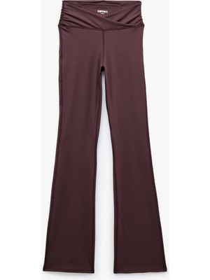 Koton Slim Fit Yüksek Bel Büzgülü Ispanyol Paça Spor Tayt