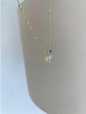 Bade Jewelry Fd Gold Sarkı Taşlı Palmiye Model&ma Taş Detaylı Kararmaz Çelik Şık Halhal