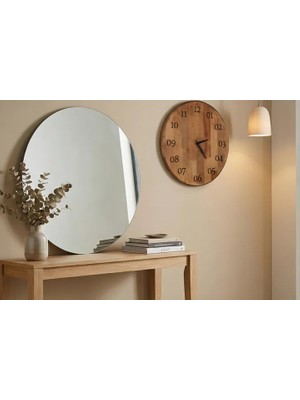 Vivense Ritim Kayın Ahşap Lazer Kazıma Duvar Saati, 40 cm