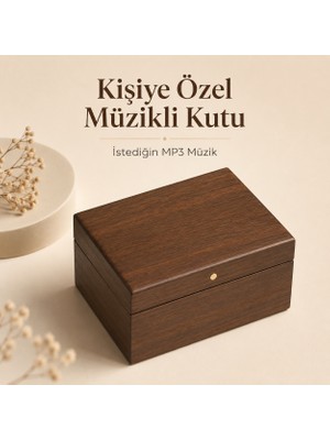 HERİF Kişiye Özel Mp3 Müzikli Ahşap Hediye Kutusu Şarjlı Lazer Yazılı Kapak Açılınca Müzik Çalar