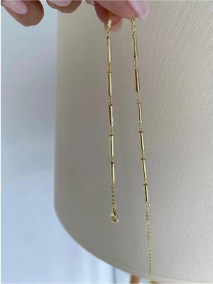 Bade Jewelry Fd Gold Boru Tasarım Zarif Kararmaz Çelik Halhal