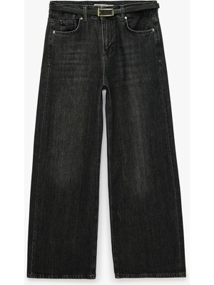 Koton Düğmeli Cep Detaylı Normal Bel Bol Kalıp Denim Pantolon - Loose Straight Fit Jean