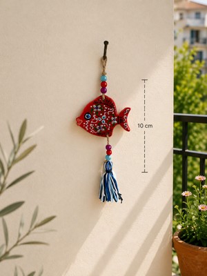 Yedirenk Hediyelik Eşya Yedirenk Hediyelik Çini Işlemeli Balon Balık Duvar Süsü