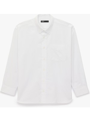 Koton Pamuklu Düğmeli Yaka Oversize Uzun Kollu Oxford Gömlek