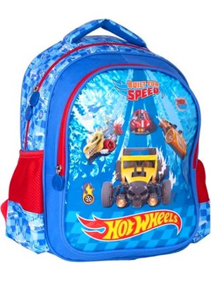 Wiggle Hot Wheels Okul Çantası Mavi Çift Bölmeli
