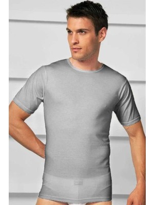 Erkek Pamuklu Kısa Kol Geniş Yaka Klasik Fanila T-Shirt