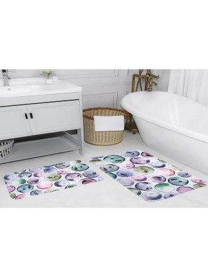 Vivense Dijital Baskı, Kaymaz Taban Ikili Banyo Paspası 100X60 + 60X50 cm  RVG5089