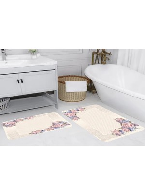 Vivense Dijital Baskı, Kaymaz Taban Ikili Banyo Paspası 100X60 + 60X50 cm  RVG5062