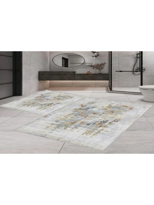 Vivense Dijital Baskı, Kaymaz Taban Ikili Banyo Paspası 100X60 + 60X50 cm  RVG5-0706