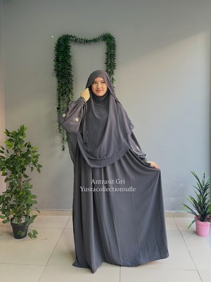 Yüsra Collection Papatya Nakışlı Liza Elbise ve Gölgeli Sufle 2”li Takım