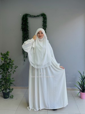 Yüsra Collection Papatya Nakışlı Liza Elbise ve Gölgeli Sufle 2”li Takım