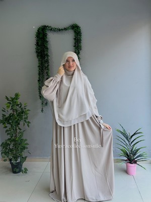 Yüsra Collection Papatya Nakışlı Liza Elbise ve Gölgeli Sufle 2”li Takım