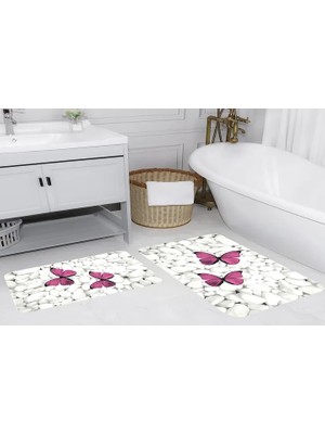 Vivense Dijital Baskı, Kaymaz Taban Ikili Banyo Paspası 100X60 + 60X50 cm  RVG5071