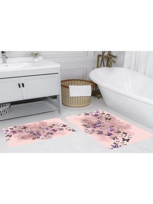 Vivense Dijital Baskı, Kaymaz Taban Ikili Banyo Paspası 100X60 + 60X50 cm  RVG5077