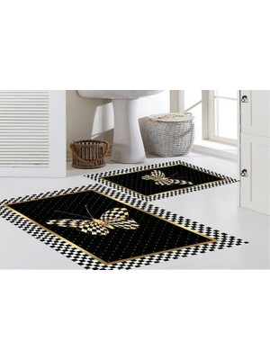 Vivense Dijital Baskı, Kaymaz Taban Ikili Banyo Paspası 100X60 + 60X50 cm  RVG5-0736