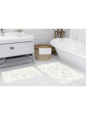 Vivense Dijital Baskı, Kaymaz Taban Ikili Banyo Paspası 100X60 + 60X50 cm  RVG5094