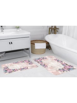 Vivense Dijital Baskı, Kaymaz Taban Ikili Banyo Paspası 100X60 + 60X50 cm  RVG5065