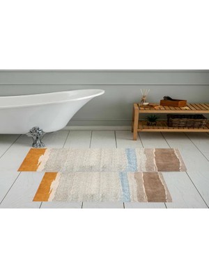 Vivense Dijital Baskı, Kaymaz Taban Ikili Banyo Paspası 100X60 + 60X50 cm  RVG5-0604
