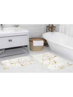 Vivense Dijital Baskı, Kaymaz Taban Ikili Banyo Paspası 100X60 + 60X50 cm  RVG5095
