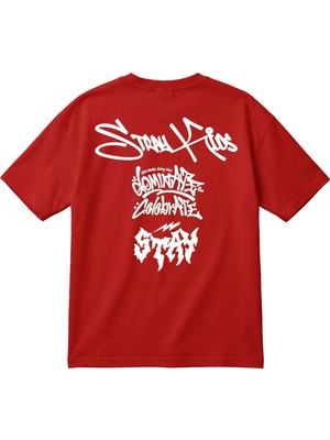 BarsDepo Stray Kids Baskılı Oversize T-Shirt