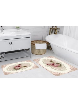 Vivense Dijital Baskı, Kaymaz Taban Ikili Banyo Paspası 100X60 + 60X50 cm  RVG5051