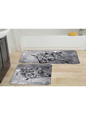 Vivense Dijital Baskı, Kaymaz Taban Ikili Banyo Paspası 100X60 + 60X50 cm  RVG5021