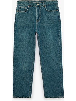 Koton Normal Bel Rahat Kalıp Pamuklu Cepli Baggy Jean Pantolon
