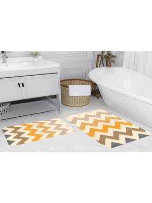 Vivense Dijital Baskı, Kaymaz Taban Ikili Banyo Paspası 100X60 + 60X50 cm  RVG5175