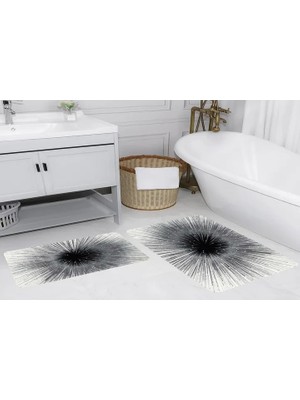 Vivense Dijital Baskı, Kaymaz Taban Ikili Banyo Paspası 100X60 + 60X50 cm  RVG5154