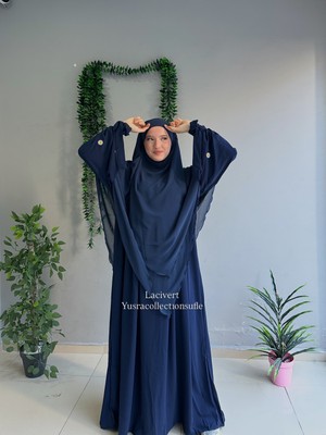 Yüsra Collection Papatya Nakışlı Liza Elbise ve Uzun Sufle 2”li Takım