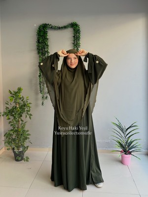 Yüsra Collection Papatya Nakışlı Liza Elbise ve Uzun Sufle 2”li Takım