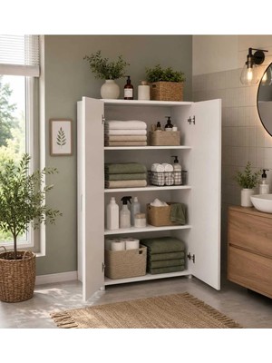 Dekozum Sera Banyo Dolabı Çok Amaçlı Banyo Rafı Dolabı Kiler Mutfak Dolabı