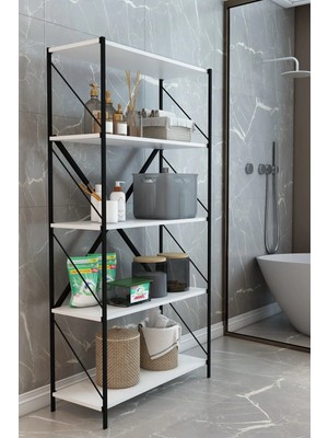 Dekozum Stone Banyo Rafı Deterjan Rafı Çok Amaçlı Dekoratif Depolama Rafı 150 cm