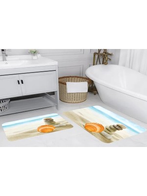 Vivense Dijital Baskı, Kaymaz Taban Ikili Banyo Paspası 100X60 + 60X50 cm  RVG5032