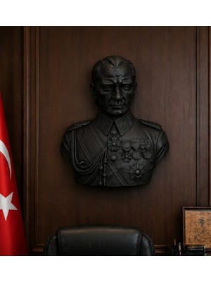 Yaratıcı Sanatlar Atölyesi Atatürk Duvar Büstü Duvar Heykeli Dekoratif Asma Duvar Heykelleri 25 cm M1