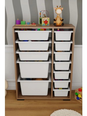 Dekozum Kids 12 Sepetli Dolap Çok Amaçlı Dolap Oyuncak Dolabı Kiler Dolabı Organizer Box