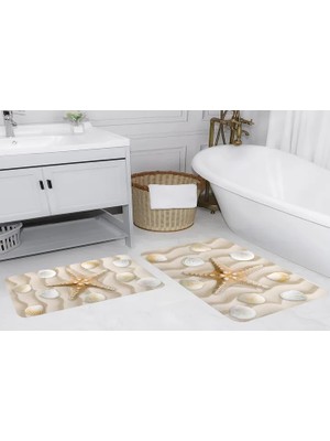 Vivense Dijital Baskı, Kaymaz Taban Ikili Banyo Paspası 100X60 + 60X50 cm  RVG5043