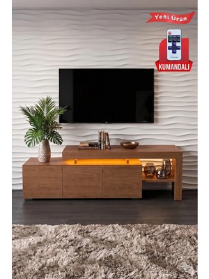 Dekozum Luma Tech LED Işıklı Tv Ünitesi 160 cm - Modern Tv Sehpası
