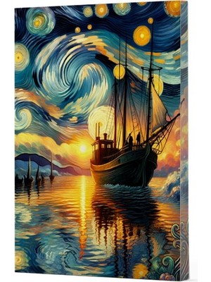 Lisinya Van Gogh 2 - Gemi Çizgili Yan Boyamalı Defter