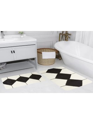 Vivense Dijital Baskı, Kaymaz Taban Ikili Banyo Paspası 100X60 + 60X50 cm  RVG5150