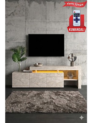 Dekozum Luma Tech LED Işıklı Tv Ünitesi 160 cm - Modern Tv Sehpası