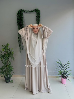 Yüsra Collection Papatya Nakışlı Liza Elbise ve Uzun Sufle 2”li Takım