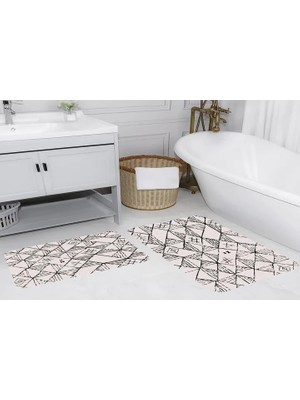 Vivense Dijital Baskı, Kaymaz Taban Ikili Banyo Paspası 100X60 + 60X50 cm  RVG5167