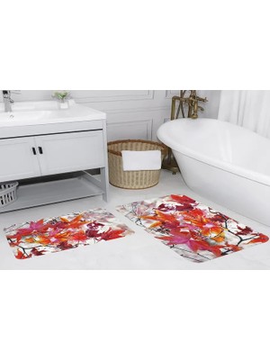 Vivense Dijital Baskı, Kaymaz Taban Ikili Banyo Paspası 100X60 + 60X50 cm  RVG5053