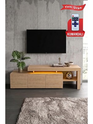 Dekozum Luma Tech LED Işıklı Tv Ünitesi 160 cm - Modern Tv Sehpası