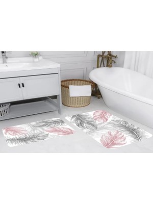 Vivense Dijital Baskı, Kaymaz Taban Ikili Banyo Paspası 100X60 + 60X50 cm  RVG5054