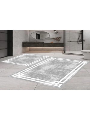 Vivense Dijital Baskı, Kaymaz Taban Ikili Banyo Paspası 100X60 + 60X50 cm  RVG5-0495