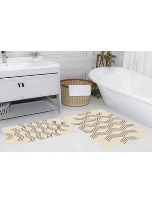 Vivense Dijital Baskı, Kaymaz Taban Ikili Banyo Paspası 100X60 + 60X50 cm  RVG5141